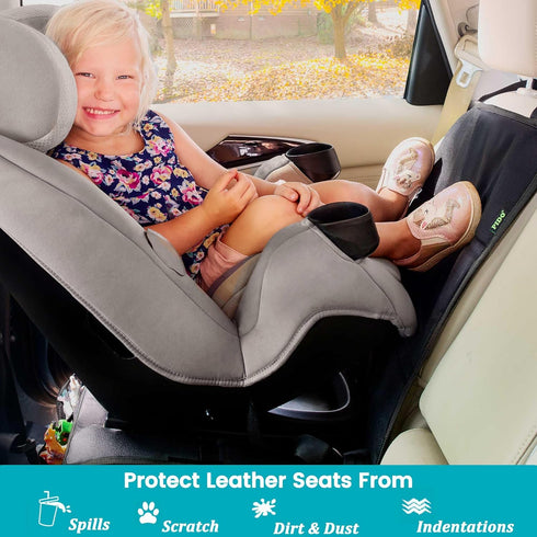 PIDO Car Seat Protector Under Baby Car Seat with Thick Padding, Carseat Pads Cover Mat for Kids, Waterproof Material