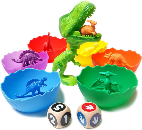 Jumbo Sorting & Counting Dinosaurs Matching Game - Educational Dinosaur Toys for