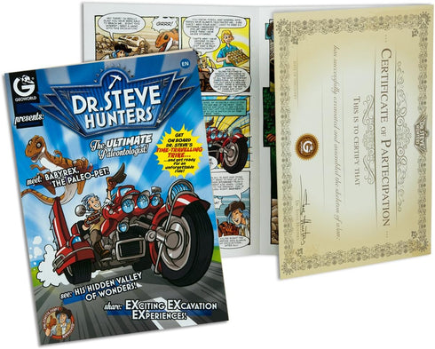 Uncle Milton Dr. Steve Hunters Paleo Expedition Dino Dig Excavation Kit Velociraptor - 14 Piece Educational Toy