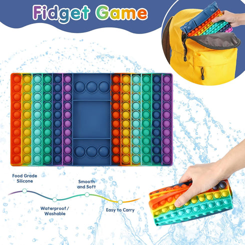 Pop Games Fidget Toys for Kids, Pop Chess Board for Multiplication Game, Push Bubble Math Games for Family School