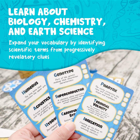 Genius Games Nerd Words: Science! - Group Games for Adults, Party Games for Families, Kids, Teens, Classrooms