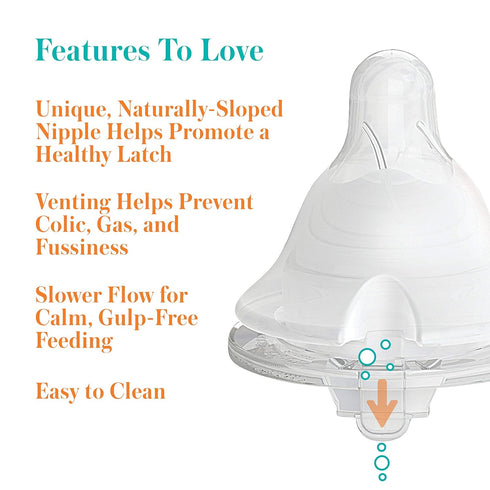 6 0 Evenflo Feeding Piece of Balance Plus Wide Neck Nipples for The Balance Plus Wide Neck Baby Bottles, Months and Up