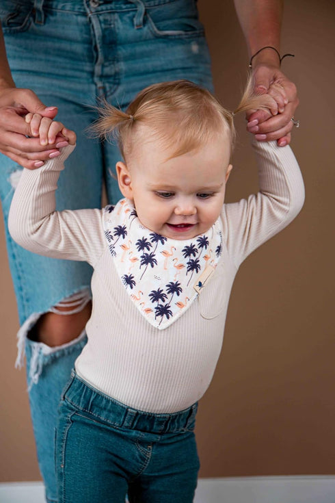 Blue Wren Baby Bandana Drool Bib 5-Pack with MAGNETIC Closure - Safe, Easy, Chic Teething Bib for Boys, Girls, Unisex