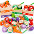WOODMAM Wooden Play Food for Toddlers, Color Food Groups, Fruit & Veggies