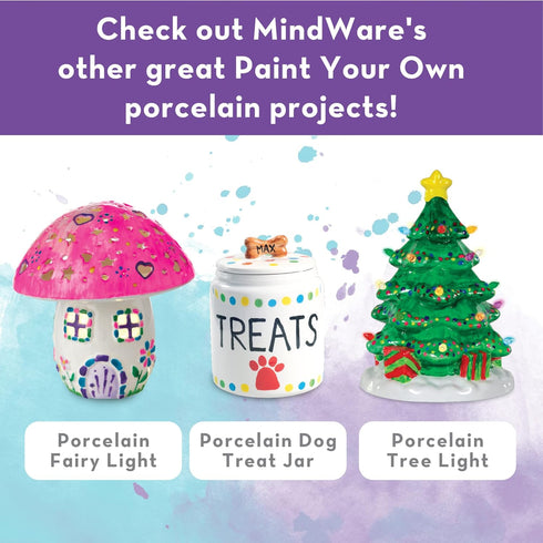 2 12 2 2 MindWare Paint Your Own Porcelain Plates - Kit Includes Porcelain Plates, Paints, Paint Brushes, and Stands
