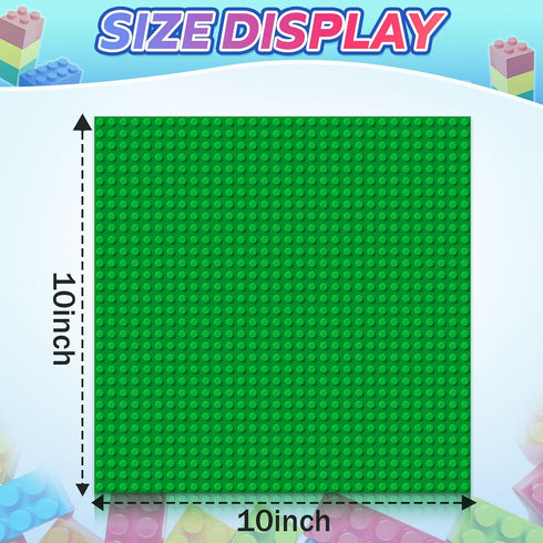 2 Pack 10" 10" Classic Baseplates Board for Building Bricks, Compatible with All Major Brands, Platforms Base Building