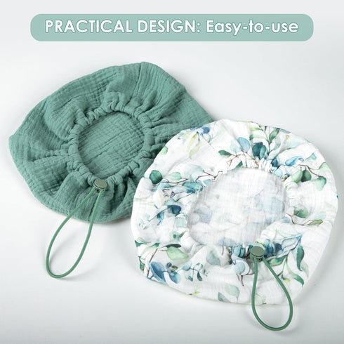 Packages, (2 Baby Wipes Cover, One Size Fits All Wipes Muslin Cotton Tissue Cover for Diaper Bag, Nursery& Changing