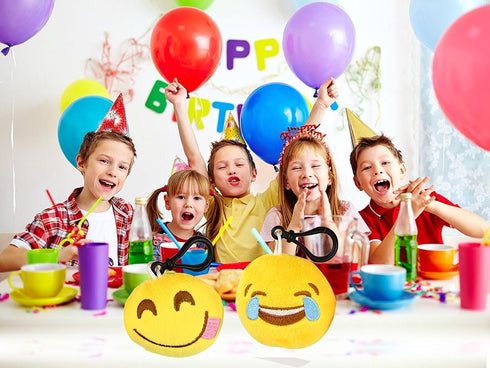 (64 Pack) Dreampark Emoticon Keychain Mini Cute Plush Pillows, Party Favors for Kids Valentine's Day Gifts / Birthday