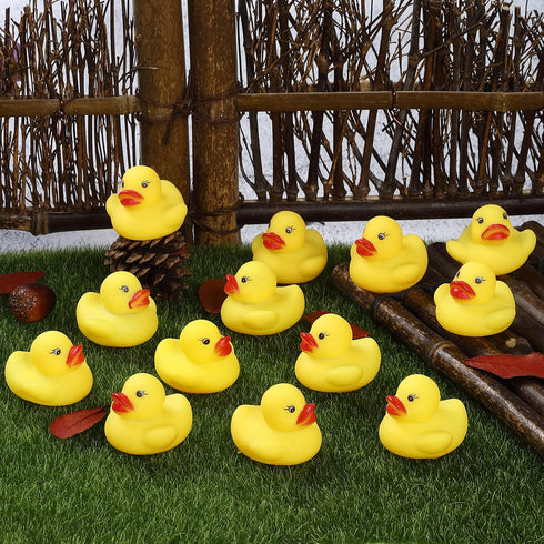 50-Piece Mini Rubber Duck Bath Toys - Float & Squeak Fun