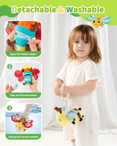 0-6-12-24 Tummy Jollybaby Musical Flying Ladybug Toy - Car Seat, Stroller, Crib & Play Gym Hanging Toys for Baby