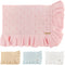 Ruffle Cotton Pointelle Knitted Baby Blanket, 40 x 31 Inches Soft Cozy
