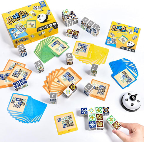 Wooden Match Puzzle Game Popular Board Games for Family Night, Pattern Matching Puzzle Game, Block Match Puzzles