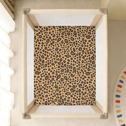 CZXW 52" 28" Fashion Leopard Crib Sheets Fitted x Natural Cotton Soft & Breathable for Baby Crib Mattress