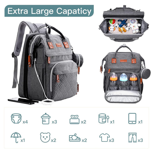 Backpack ISMGN Diaper Bag with Changing Station, Extra Large Diaper Bag, Multifunctional Diaper Bag, Baby Bag, Deep