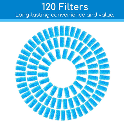 120-Pack Premium Baby Nasal Aspirator Hygiene Filters, Replacement for NoseFrida, BPA Free