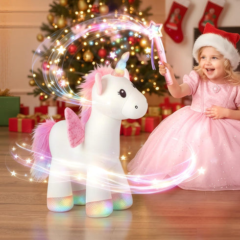 18 24 2 3 4 5 6 7 iPlay, iLearn Plush Magic Unicorn Toy W/Remote Control Fairy Magical Wand, Girl Music Unicorn Stuffed