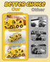 LADFAR 6 6 Set, 3 4 5 6 Construction Toy Carrier Trucks for Boys Girls, with Unique Music & Lights, Mini Pull-Back