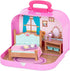 Li’l Woodzeez Travel Suitcase Bedroom Playset - Portable Dollhouse Furniture & Accessories for Kids