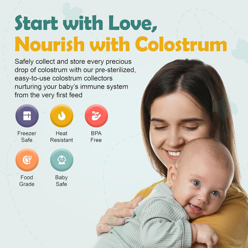 Honeybee Baby Set 7 5mL Colostrum Collector Kit | Reusable Silicone Breast Milk Collector for Harvesting Colostrum