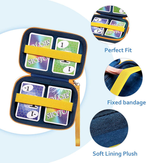 XANAD Travel Cards Case for Pokemon/Skip Bo/UNO/Playing Cards, Holds 300+ Cards, Dark Blue Storage Bag