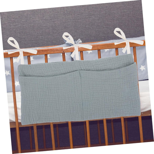 Pure Cotton Storage Bag Double Slot Stroller Organizer for Bottles Diapers Hanging Bag Breastmilk Storage Travel