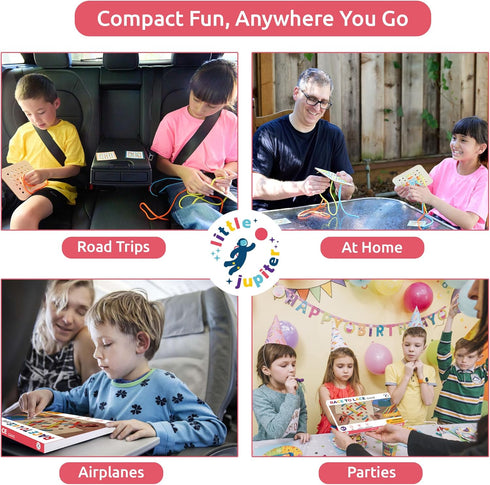 Race To Lace - Perfect Travel Game for Kids & Adults - Great Car & Airplane Games for 4+ Years