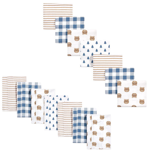 Hudson Baby Unisex Baby Cotton Flannel Burp Cloths and Receiving Blankets, 14-Piece,
