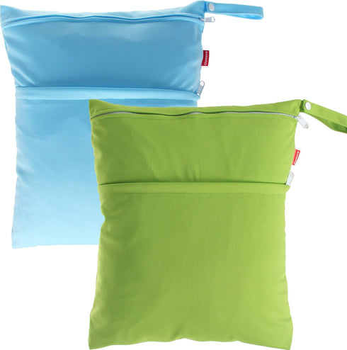Damero 2pcs Pack Cute Travel Baby Wet and Dry Cloth Diaper Organizer