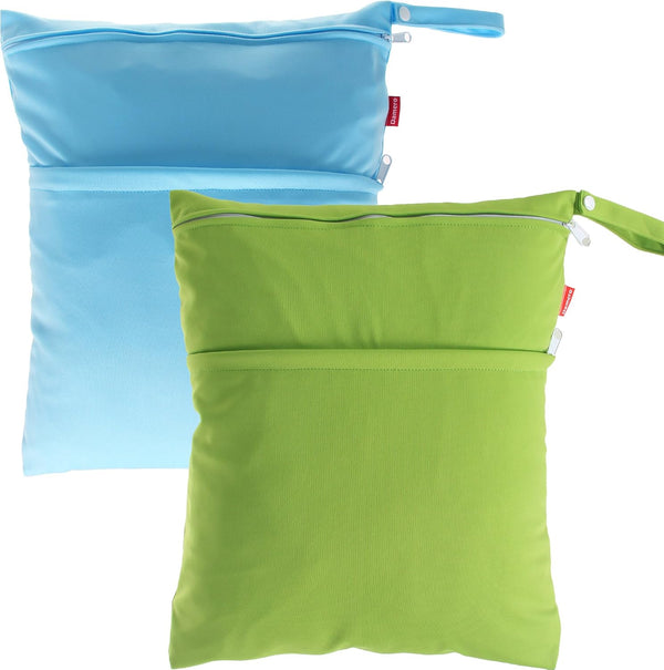 Damero 2pcs Pack Cute Travel Baby Wet and Dry Cloth Diaper Organizer