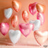 KatchOn Pack of 12 Rose Gold, White Pink Heart Balloons - 18 Inch Heart Shaped Balloons for Love Decorations