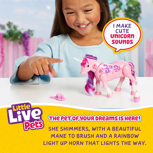 Little Live Pets Sparkles The Unicorn Toy - Musical Dancing Pony with Light Up Rainbow Horns, Interactive Animal Toy