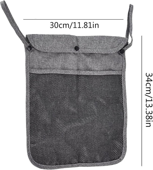 Dogxiong Portable Stroller Hanging Bag, Organizer with Two Storage Pockets for Baby Cloth, Bottle, Toy, Grey