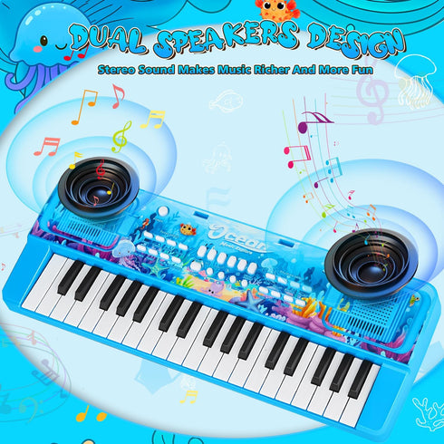 MusicForset 37 3 4 5 6 Upgraded Keys Kids Piano Keyboard with Microphone Music Stand Portable Musical Toys for Toddlers