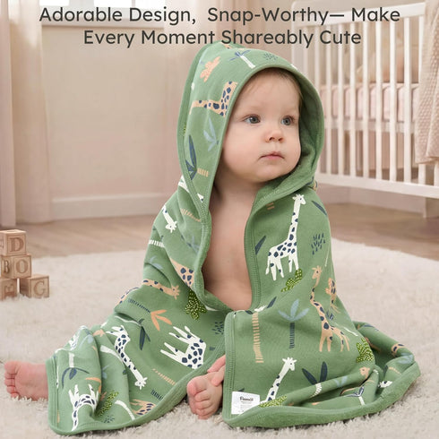 Newborn,100% 2 Pack 32x32 Inch Hooded Baby Towels for Cotton Baby Bath Towels with Hood for Infant Toddler Boy Girl