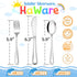 HaWare 12-Piece Kids Silverware, Stainless Steel Toddler Utensils Flatware Set, Preschooler Eating Utensils Includes 4 Spoons 4 Forks 4 Knives, Metal Children Cutlery for Home School, Mirror Finished by HaWare