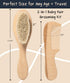 Worthies Set, Baby Hair Brush & Comb Wood Hair Brush with Soft Goat Bristles and Comb, Newborn Infant & Toddler