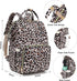 Xunteny Backpack Leopard Baby Diaper Bag for Girls Boys, Waterproof Large Maternity Nappy Bags for Mom