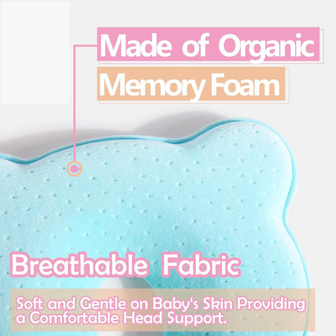 Cozy Set Memory Foam Baby Pillow,Cute Cartoon Bear Soft and Pillow, Breathable Bedding