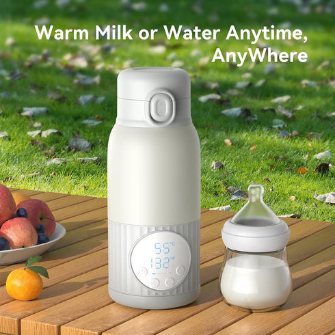 APZOKI 100W 13.5oz Portable Baby Bottle Warmer for Breast Milk, Fast Heating & Precise Temp Control for Formula, Water