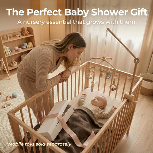 let's make Baby Crib Mobile Arm - Wooden Baby Mobile Crib Holder Height Adjustable for Hanging Baby Crib Attachment