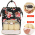 Diaper Bag Backpack, Multi-Function Baby Bag with Insulated Pockets and Large Capacity Organizer for Mom/Dad, Flower