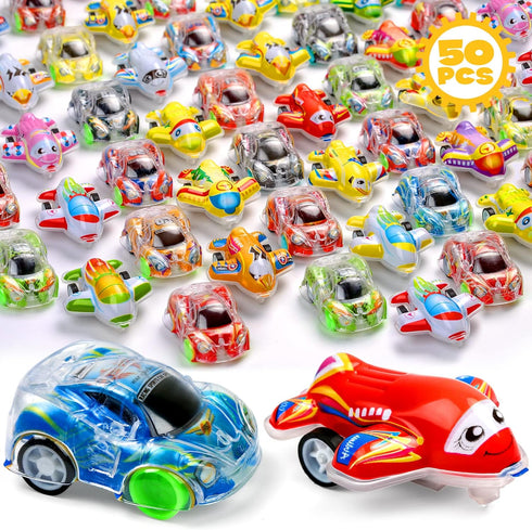 50 Pcs Mini Pull Back Toy Cars, Party Favors for Kids, Small Racing Car Carnival Prizes, Birthday Toys for Girls Boys