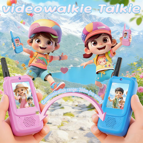 ToGuess Kids Video Walkie Talkies Toy (Pink-Blue)
