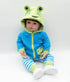 Reborn Baby Doll Clothes - 3 Piece Crocodile Set for 17-18 Inch Boy Dolls in Blue Outfit