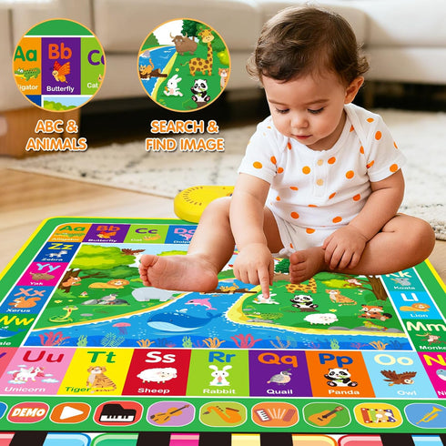 1 3 1 1-3 12-18 1 2 3 Baby Toys for Year Old Gifts: in Alphabet Animal Piano Music Play Mat - Toddler Toys Age Musical
