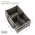 Large Charcoal Diaper Caddy - Stylish Nursery Storage & Car Organizer