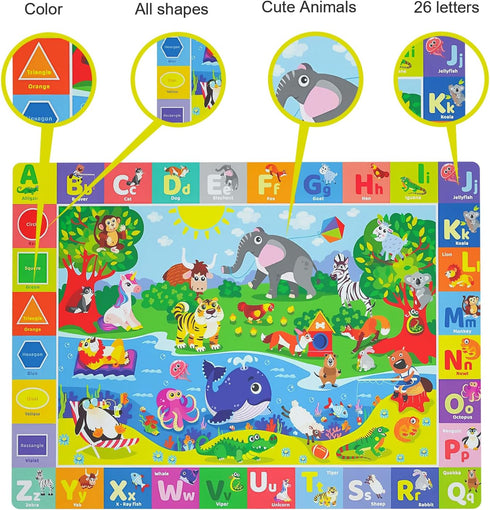 Safe(60"x80") Baby Play Mat for Floor, Non-Slip Playmat for Toddlers & Infants, Extra Thick Large Padded Educational