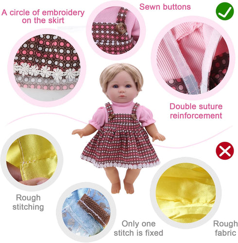 Alive Baby Doll Clothes and Accessories - 12 Sets for 12-14 Inch Dolls - Cute Outfits for Girls