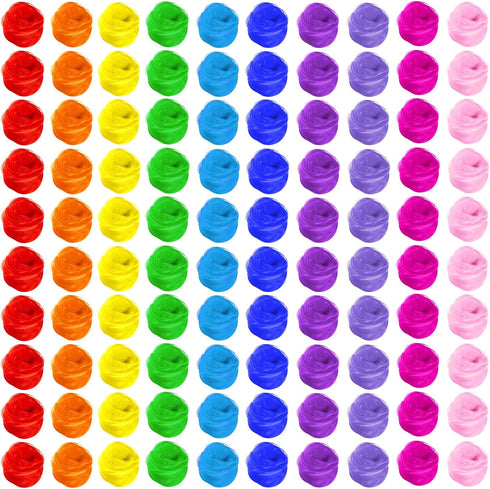 Toulite 100 Pcs Classic Colors Square Dance Scarves, 24 x 24 Inches, Bulk Juggling Performance Props Accessories