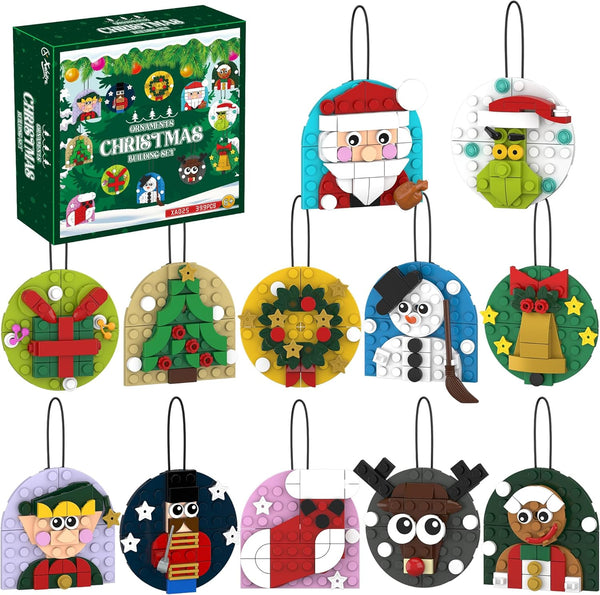 Xalvitra Christmas Ornaments Building Blocks Kit Gift for Kids, Xmas Party Favors